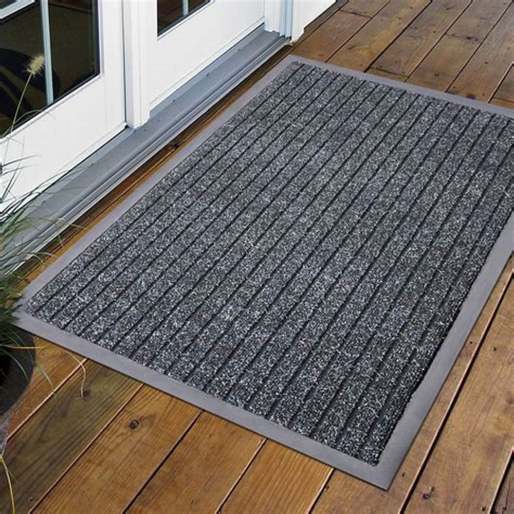 Gray Front Door Mat Indoor Outdoor Doormat, Entryway Mats for Shoe